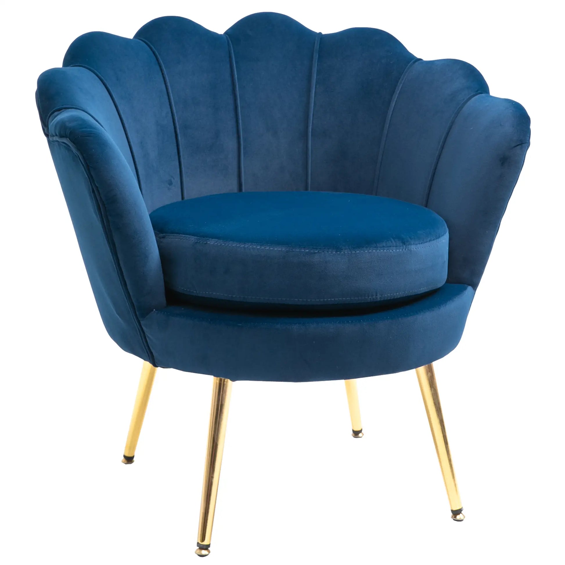 Nancy's Cunevo Fauteuil - Loungestoel - Relaxstoel - Blauw / Goud - Fluweel