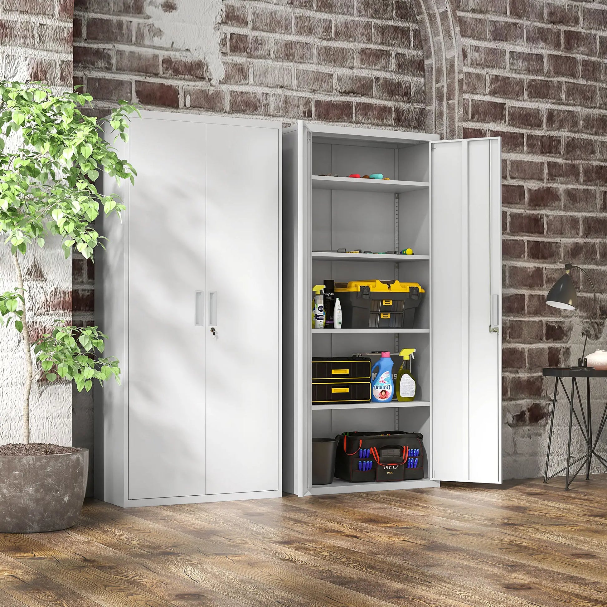Nancy's Lourosa Archiefkast - Dossierkast - Kantoorkast - Wit - Staal - 80 x 40 x 180 cm