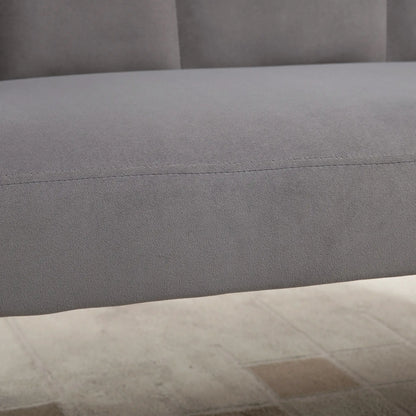 Nancy's Laurino 2-Zitsbank - Zitbank - Donkergrijs - Fluweel - ± 130 x 65 x 80 cm
