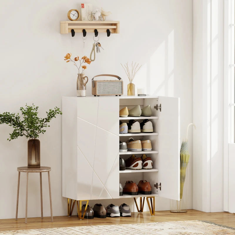Nancy's Montecchio Schoenenkast - Opbergkast voor Schoenen - Schoenenrek - Wit - ± 70 x 30 x 95 cm