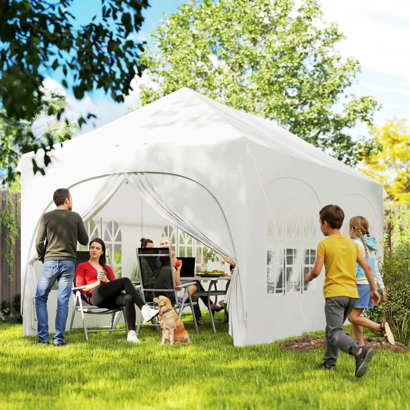 Nancy's Polinago Party tent - Paviljoen - Opvouwbaar - Lichtgrijs / Wit - ± 600 x 30B x 315 cm