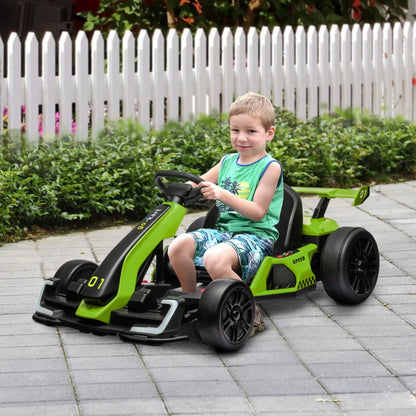 Nancy's Tombolo Elektrische kart voor kinderen - Racekart - Driftkart - Groen / Zwart