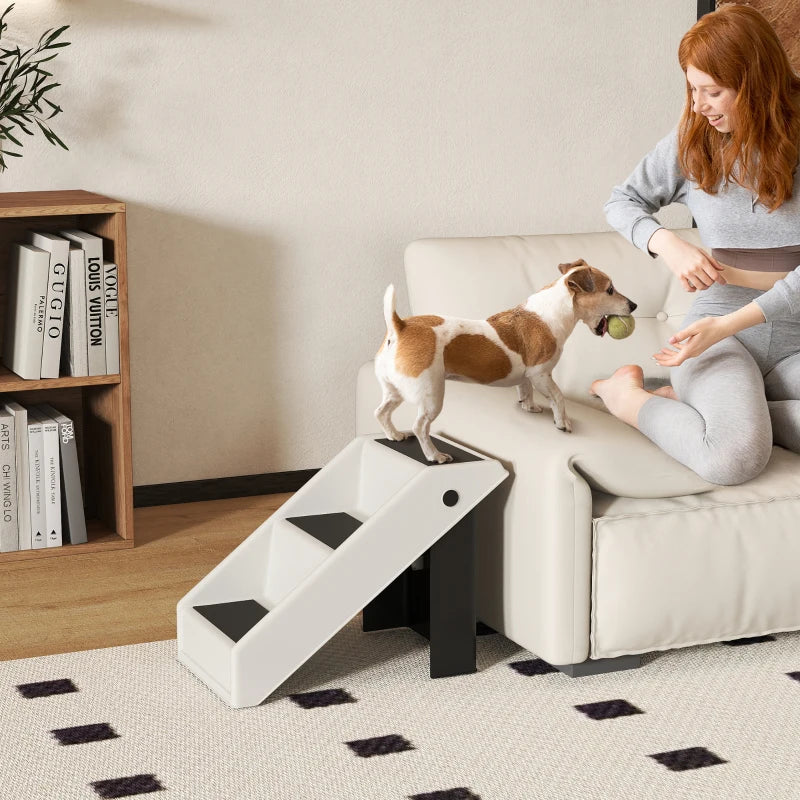 Nancy's Noale Dierentrap - Hondentrap - Antislip - Wit / Zwart - ± 55 x 30 x 35 cm