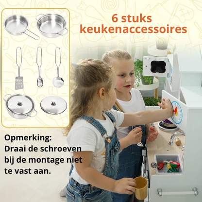 Nancy's Ortelle Kinderkeuken - Speelgoedkeuken - Speelkeukentje - Inclusief accessoires - Wit