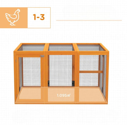 Nancy's Perledo Kippenhok - Kippenren - Sparrenhout - ± 140 x 85 x 80 cm