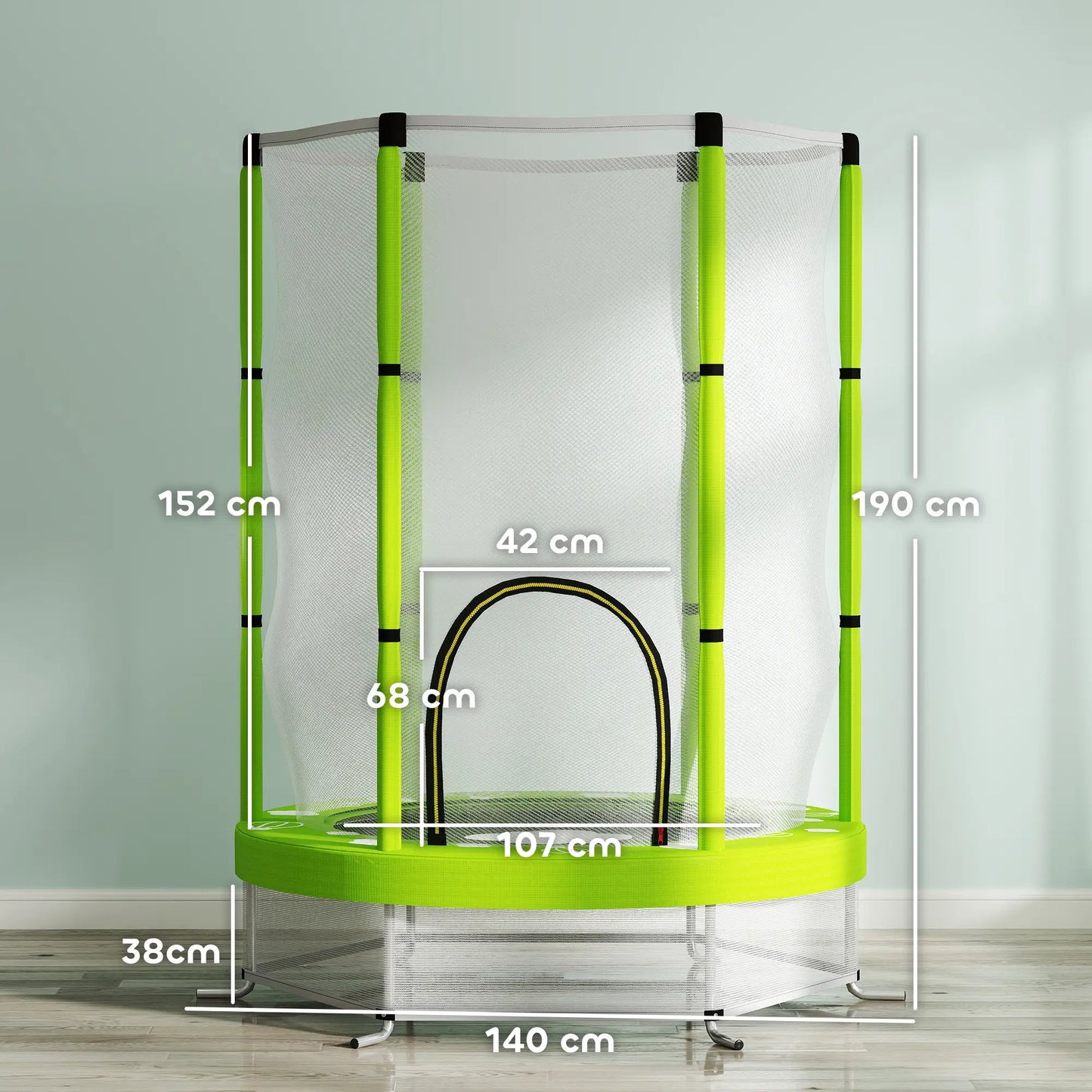 Nancy's Cannara Kinder Trampoline met Veiligheidsnet - Groen - Ø 140 cm