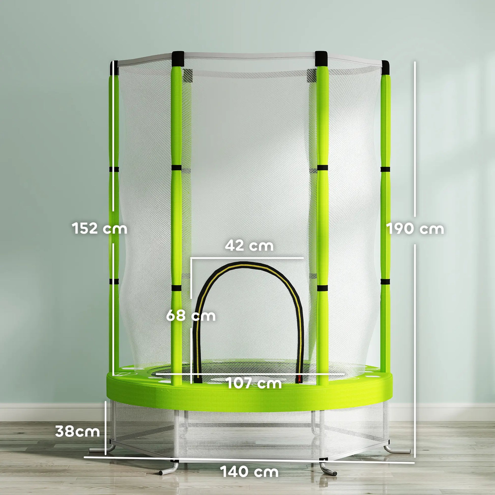 Nancy's Cannara Kinder Trampoline met Veiligheidsnet - Groen - Ø 140 cm