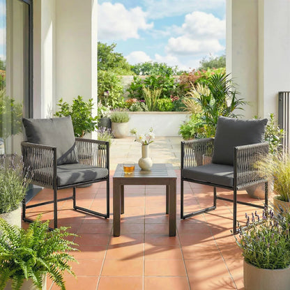Nancy's Scarlino Tuinstoelen - Set van 2 - Terrasstoelen - Grijs / Zwart