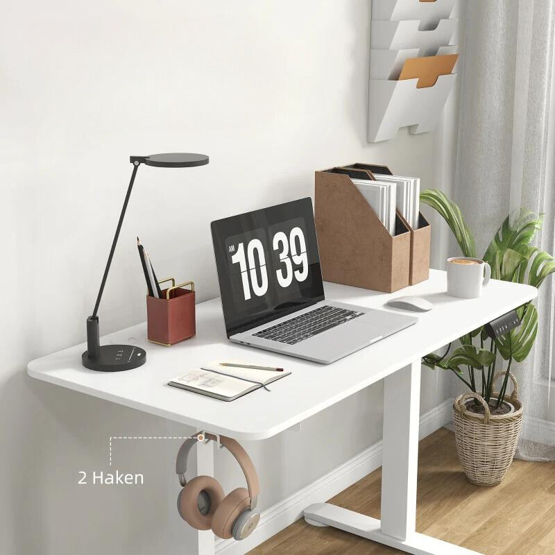 Nancy's Ascea Verstelbaar Bureau - Zit-Sta Bureau - Elektrisch Bureau - Wit - ± 120 x 60 x 72-116 cm