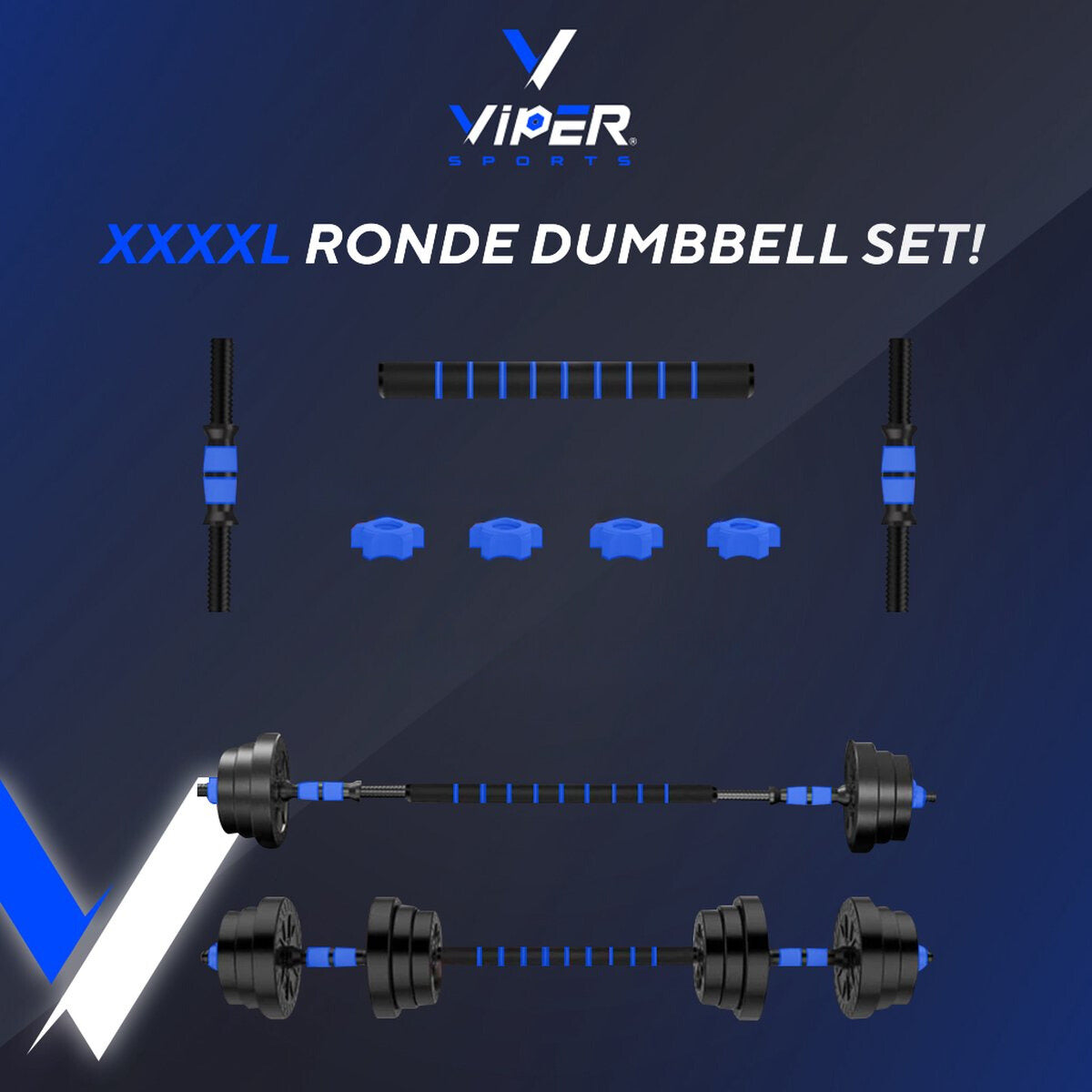 Viper Sports Adjustable dumbbell set up to 30 kg