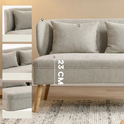 Nancy's Sequals 2-Zitsbank - Woonkamerbank - Tweezitsbank - Bank - Beige - Chenille - ± 115 x 65 x 80 cm