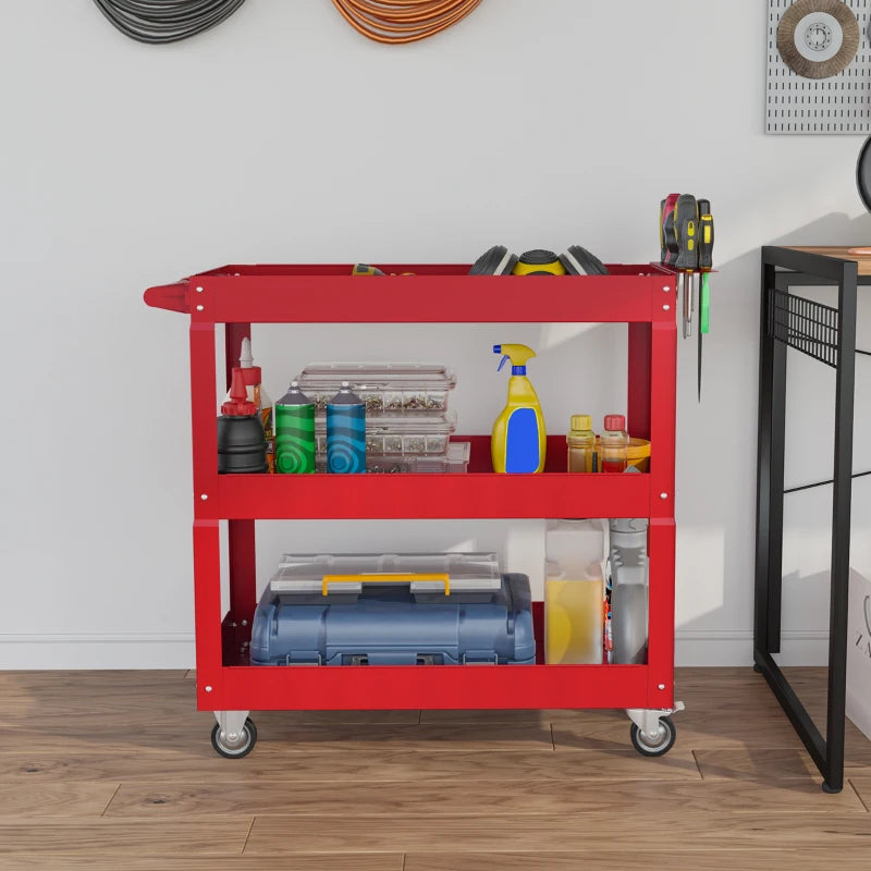 Nancy's Nalles Servicekar - Gereedschapswagen - Gereedschapskar - Rood - Staal - ± 85 x 35 x 75 cm