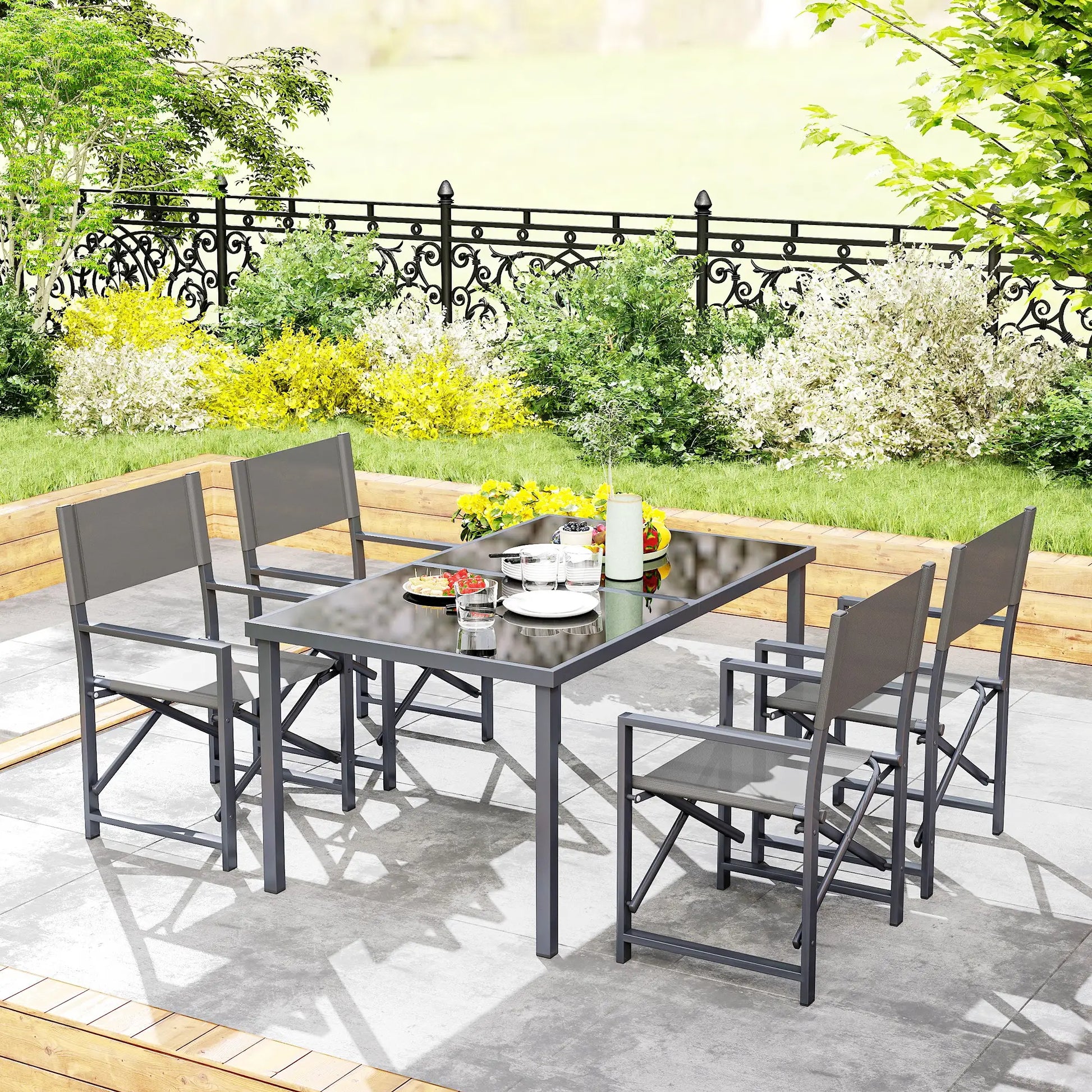 Nancy's Fonni Tuinset - Tuinmeubelset - 5-Delige set voor Buiten - Grijs