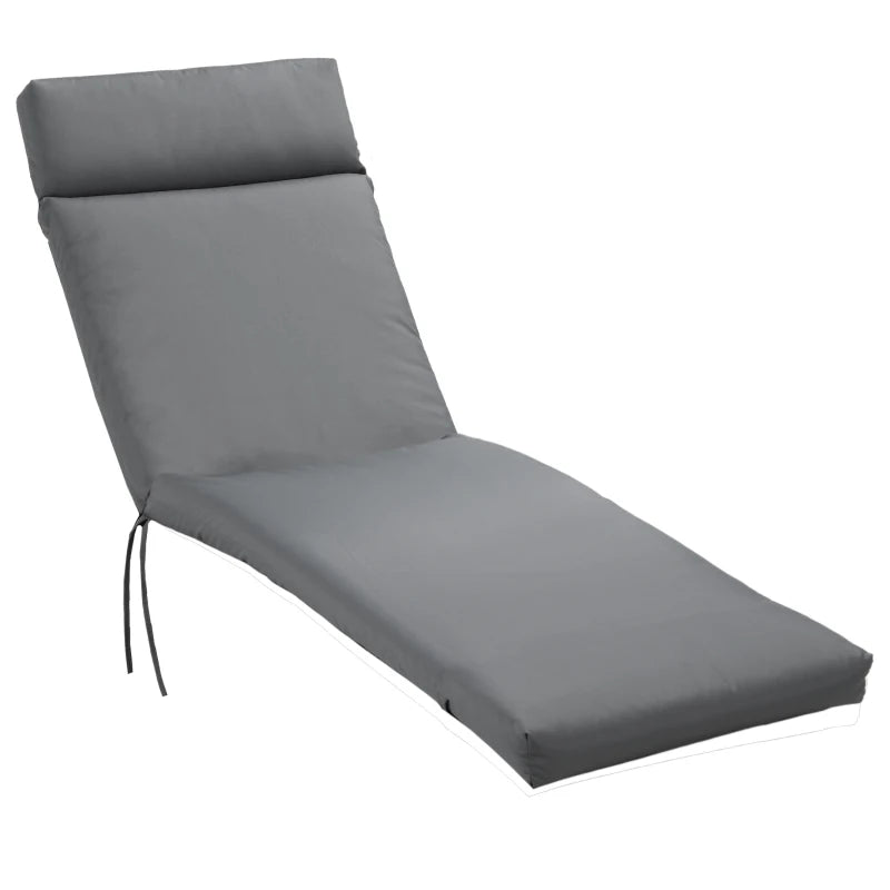 Nancy's Gradiz Lounge Cushion - Coussin de chaise longue - Coussin de jardin - Gris - ± 200 x 50 cm