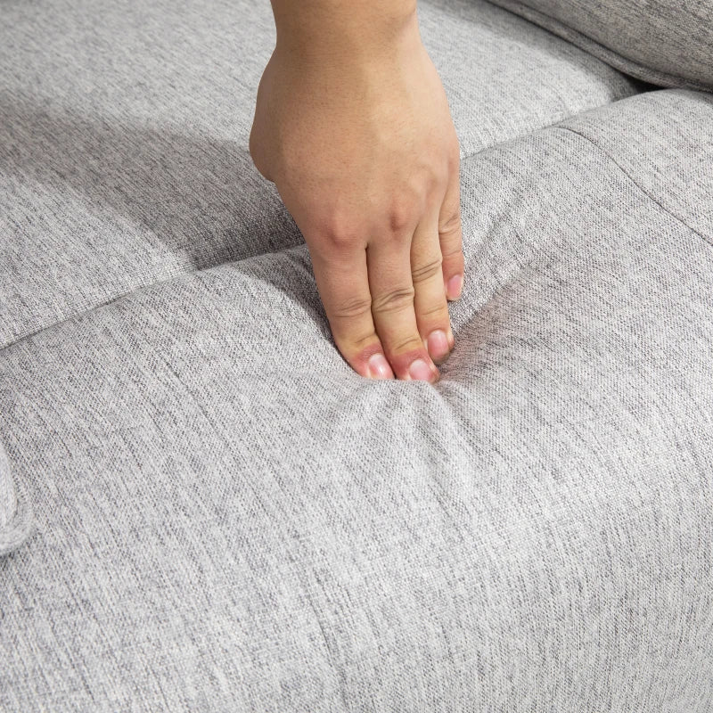 Nancy's Oia Relaxfauteuil - Relaxstoel - Ligstoel - Verstelbare Rugleuning - Grijs - Linnen