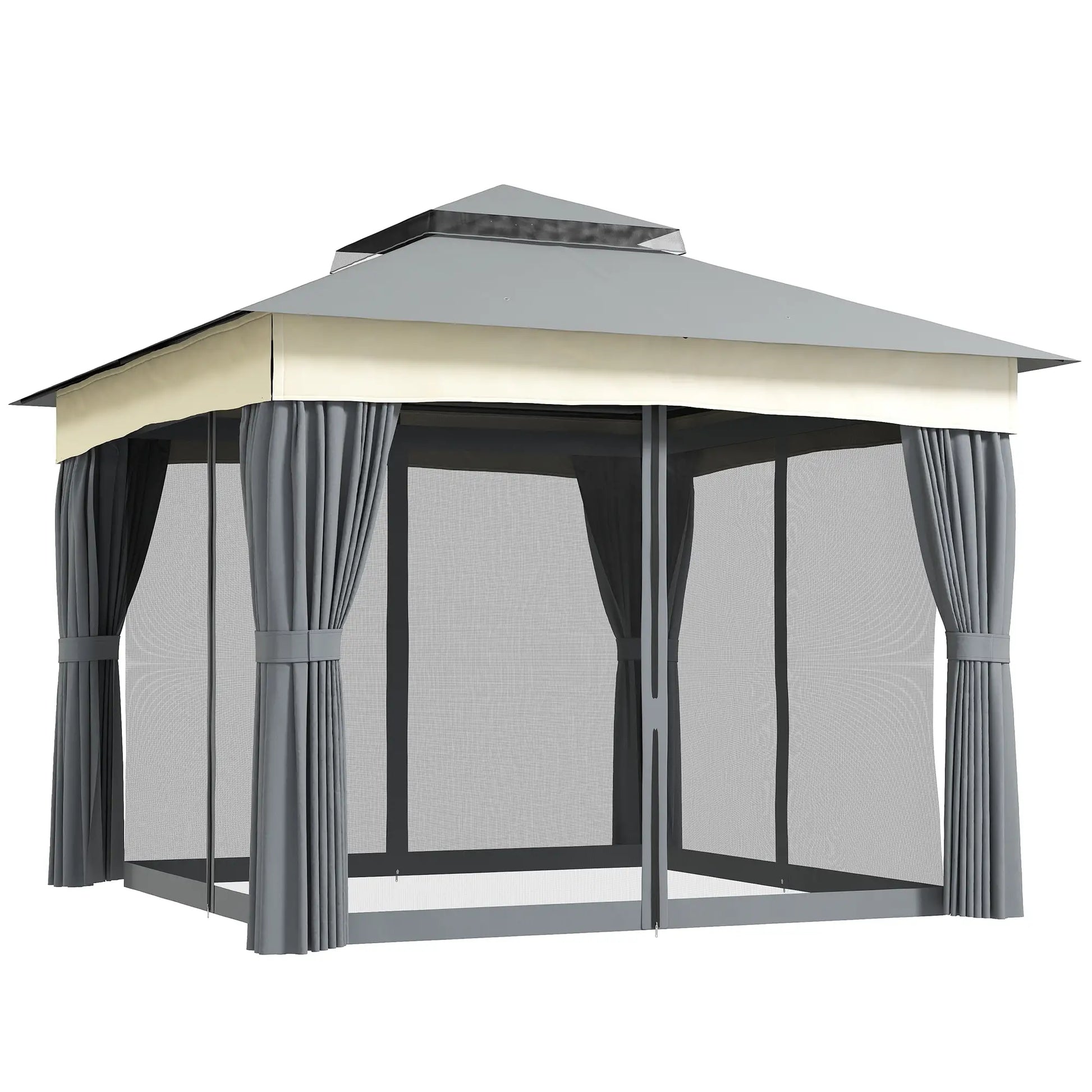 Nancy's Calatabiano Paviljoen - Tuinpaviljoen - Tuinprieel - Grijs - ± 300 x 300 x 270 cm