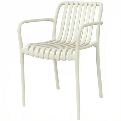 Nancy's Sistiana Tuinstoelen - Set van 4 - Terrasstoelen - Buitenstoelen - Crèmewit - Kunststof