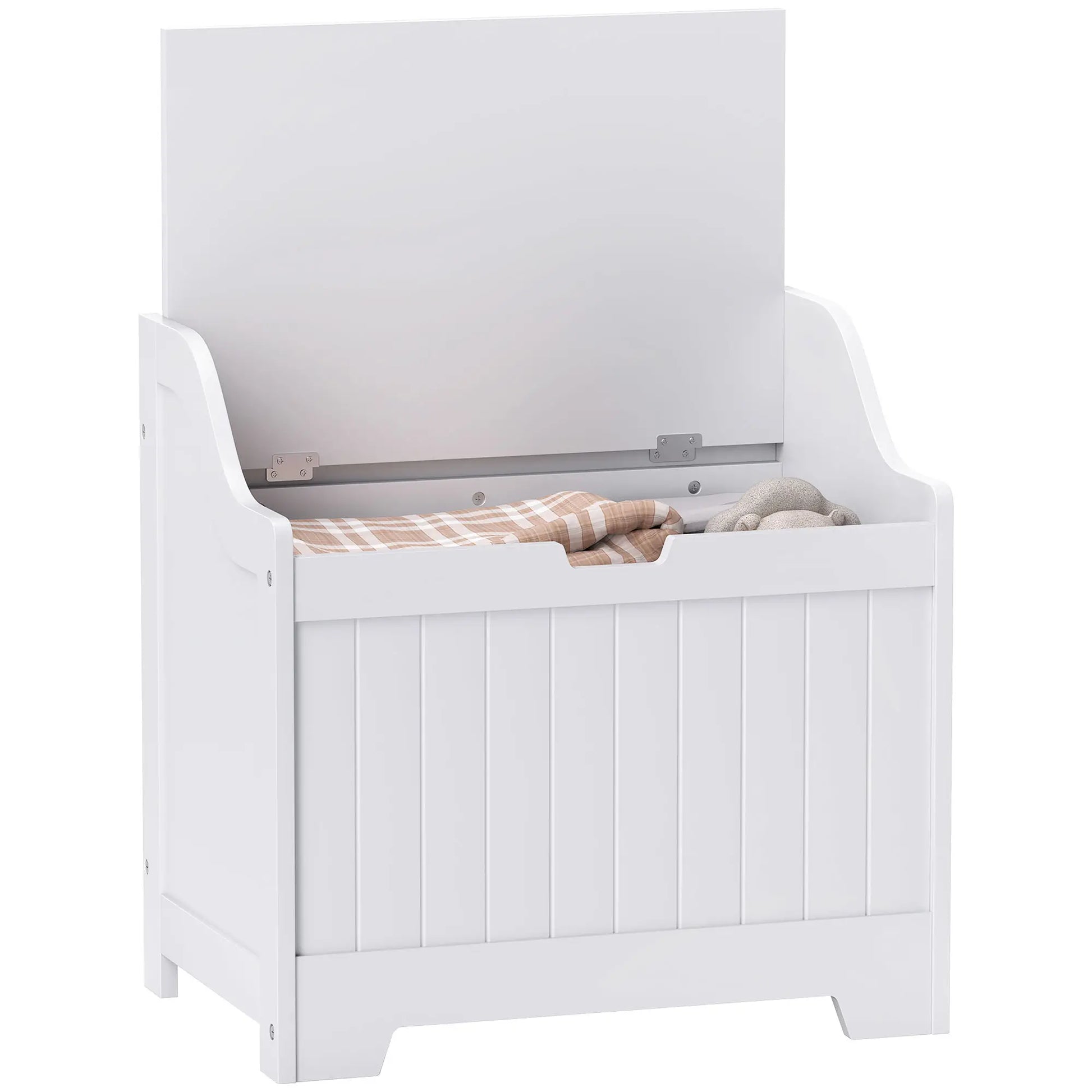 Nancy's Filettino Opbergkist - Kist - Speelgoedkist - Wit - ± 60 x 40 x 55 cm