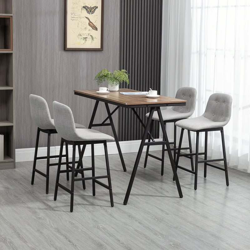 Nancy's Londen Bartafel Set - 5-Delige Bar Set - Bruin / Grijs / Zwart