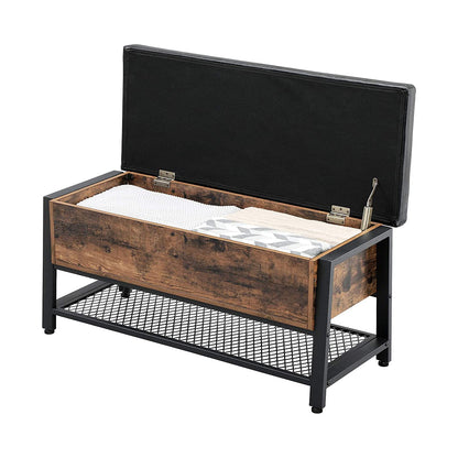 Nancy's Wenatchee Hocker - Shoe bench - Footstools - Bed cupboard - Faux leather and Wood - 100 x 40 x 47 cm (L x W x H)