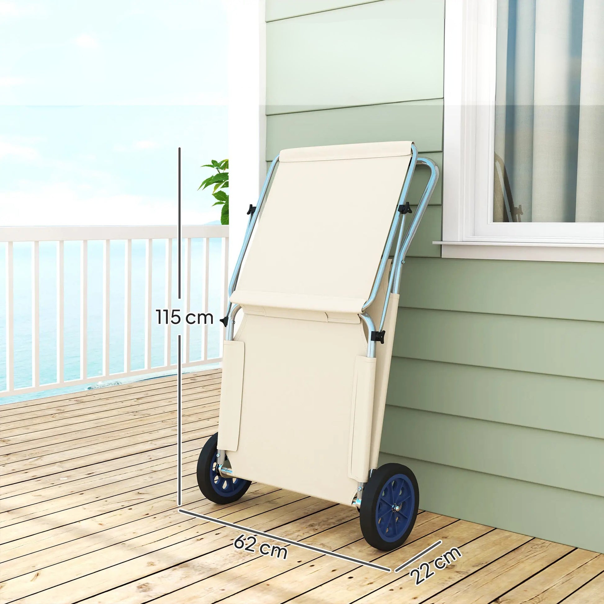 Nancy's Cremolino Strandligstoelen - Strandstoelen - Campingstoelen - Set van 2 - Beige