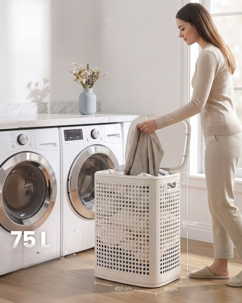 Nancy's Stresa Wasmand - Wasbox - Beige - 75 Liter