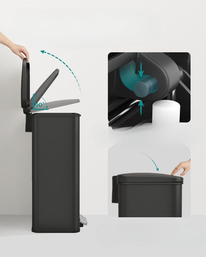 Nancy's Morbegno Pedaalemmer - Afvalbak - Prullenbak - Zwart - 40 Liter