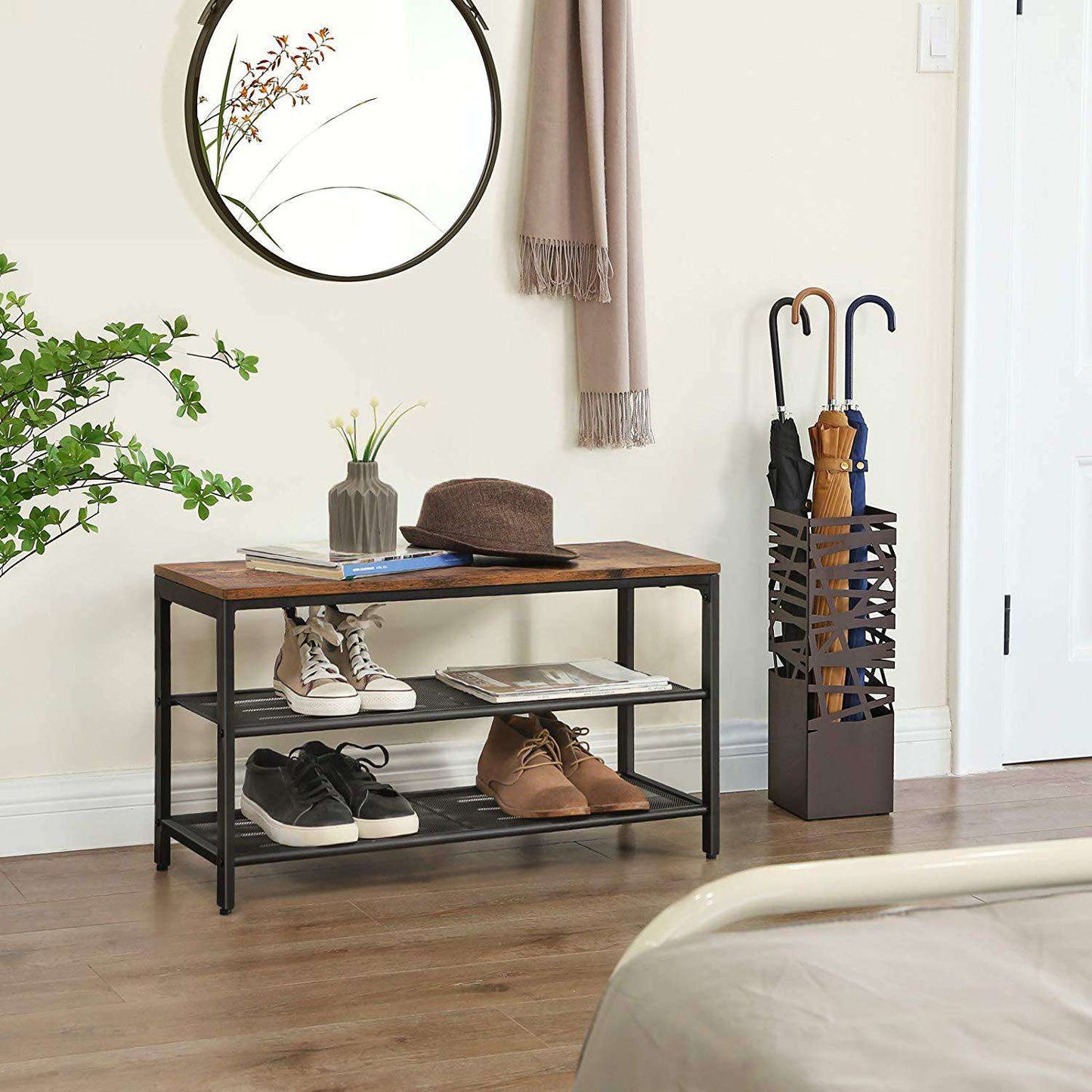 Nancy's Camarate Schoenenkast - Schoenenrek - Schoenenbank - Bruin - ± 80 x 30 x 45 cm