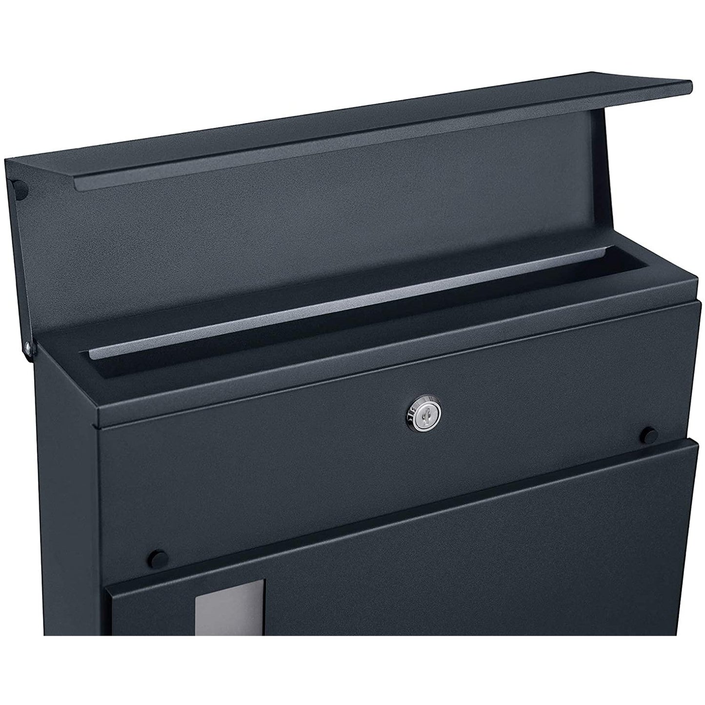 Nancy's Fordwich Letterbox - Wall letterbox - Wall mounting - Lockable - Newspaper compartment - Black - Metal - 37 x 10.5 x 37 cm