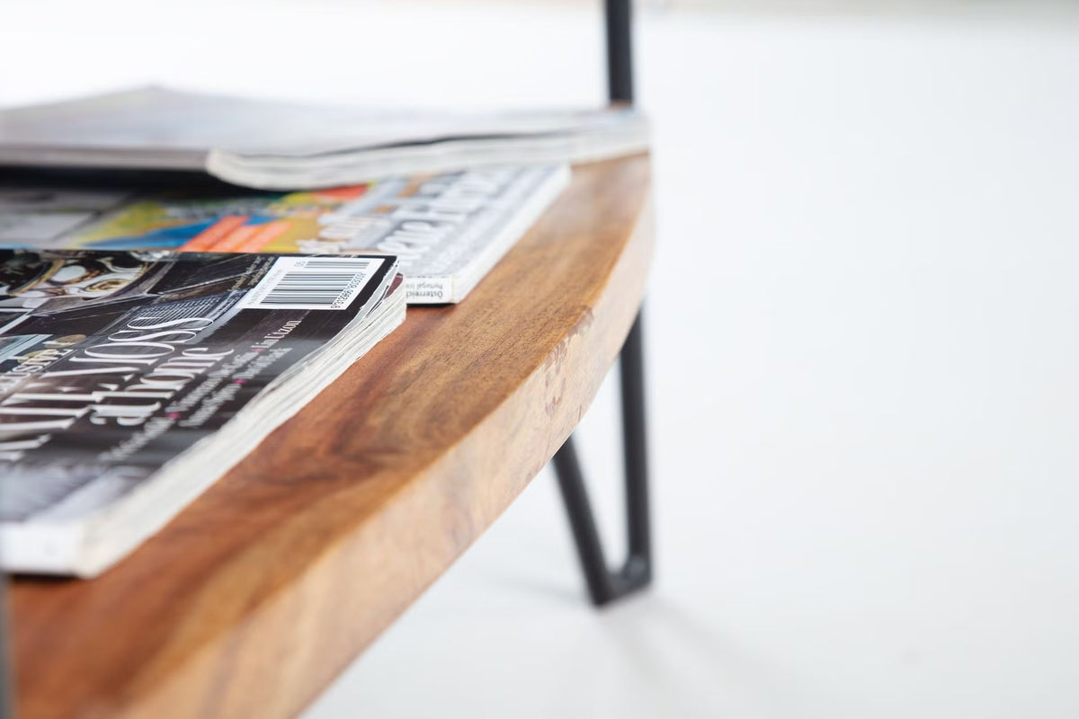 Nancy's Urbania Salontafel - Koffietafel - Massief Sheeshamhout / staal - 90 x 50 x 40 cm