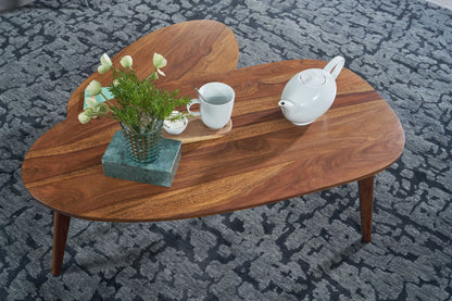 Nancy's Valgioie Salontafel Set - Koffietafels - Set van 2 - Salontafelset Organisch - Massief Sheeshamhout