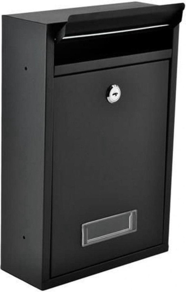 Eastwall wall letterbox with flap Black