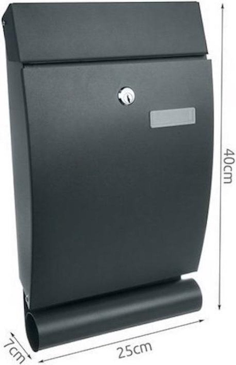 EASTWALL Wall Letterbox Black