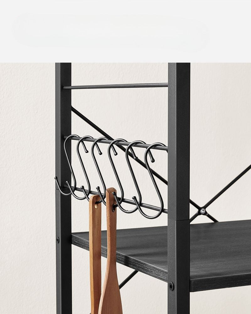 Nancy's San Juan Trolley - Serveerwagen - Keukentrolley - Zwart - ± 60 x 40 x 90 cm