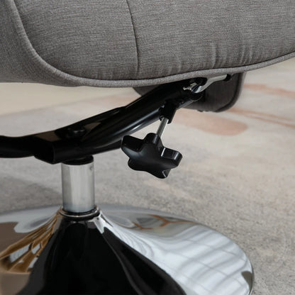 Nancy's Leocadia Relaxfauteuil - Relaxstoel - Ligstoel - Vertelbare rugleuning - Draaibaar - Grijs - Fluweel / Staal
