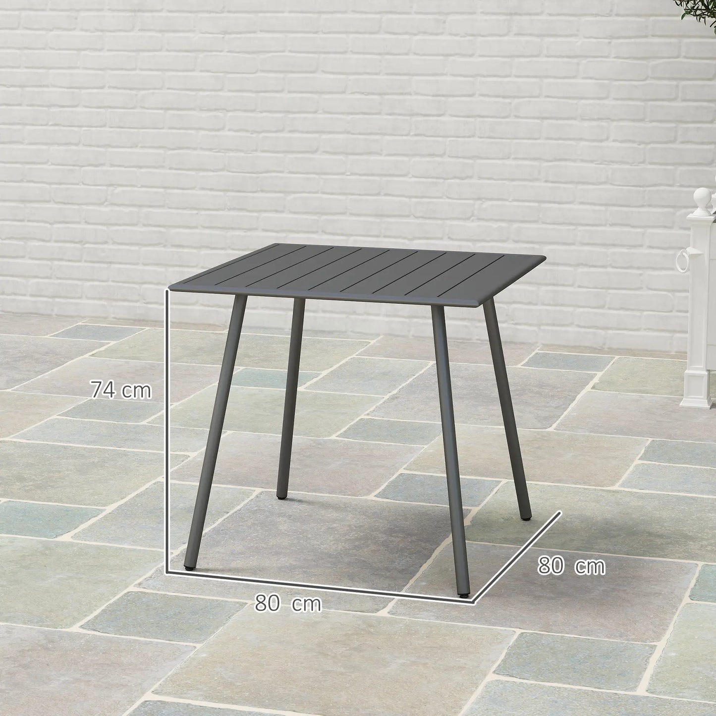 Nancy's Ceccano Tuintafel - Terrastafel - Balkontafel - Grijs - Staal - ± 80 x 80 x 75 cm