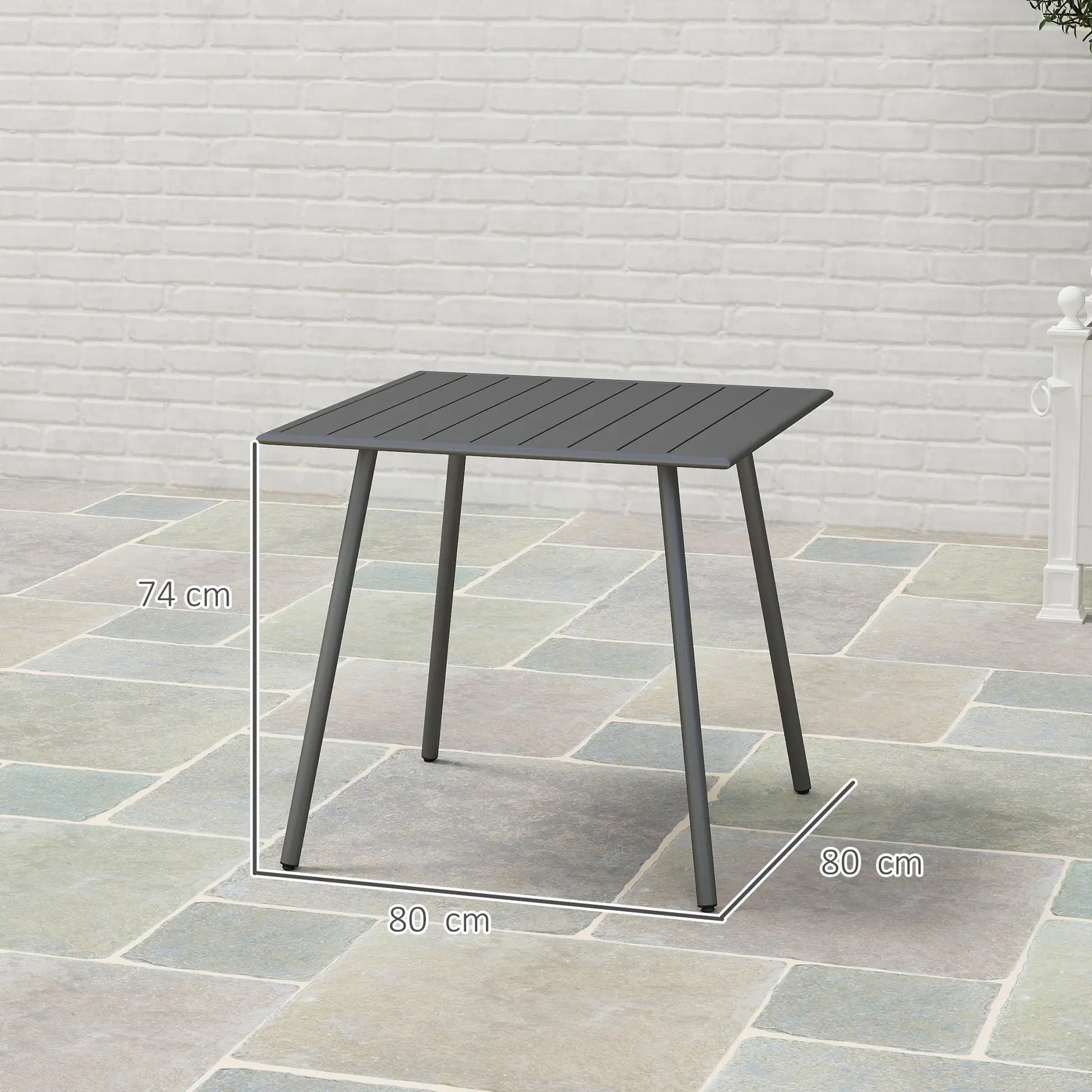 Nancy's Ceccano Tuintafel - Terrastafel - Balkontafel - Grijs - Staal - ± 80 x 80 x 75 cm