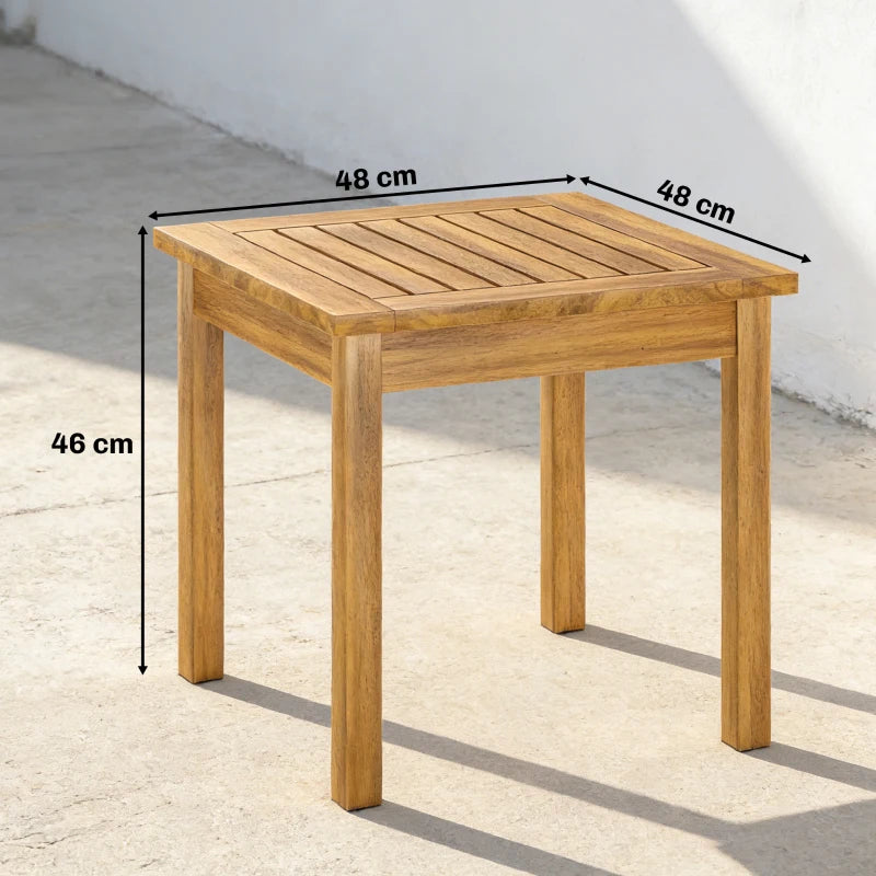 Nancy's Sellano Balkontafel - Tuintafel - Bijzettafel voor buiten - Acaciahout - ± 50 x 50 x 45 cm
