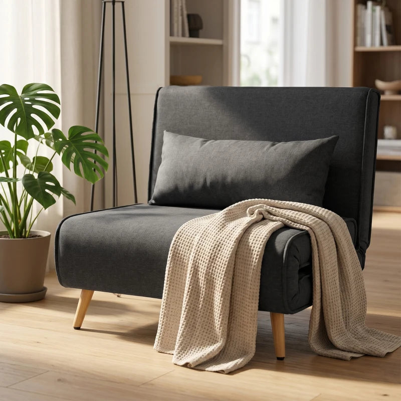 Nancy's Staggia Slaapbank - Logeerbed - Slaapstoel - Grijs - Linnenlook
