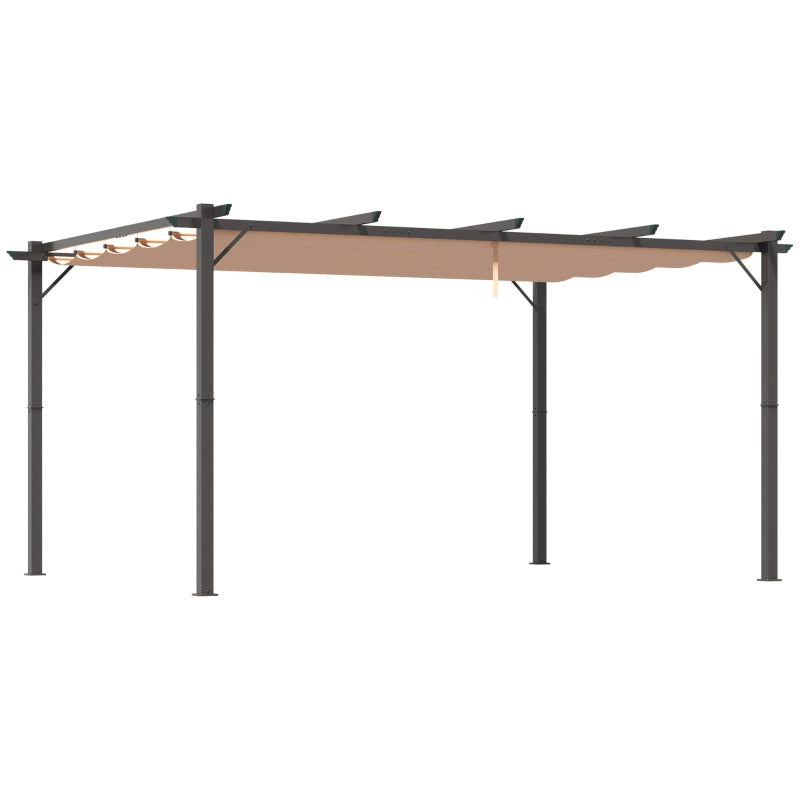 Nancy's Sulmona Pergola - Tuinpaviljoen - Uitschuifbare luifel - Grijs / Bruin - ± 300 x 400 x 225 cm