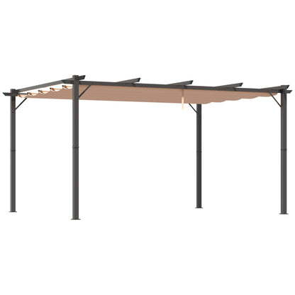 Nancy's Sulmona Pergola - Tuinpaviljoen - Uitschuifbare luifel - Grijs / Bruin - ± 300 x 400 x 225 cm