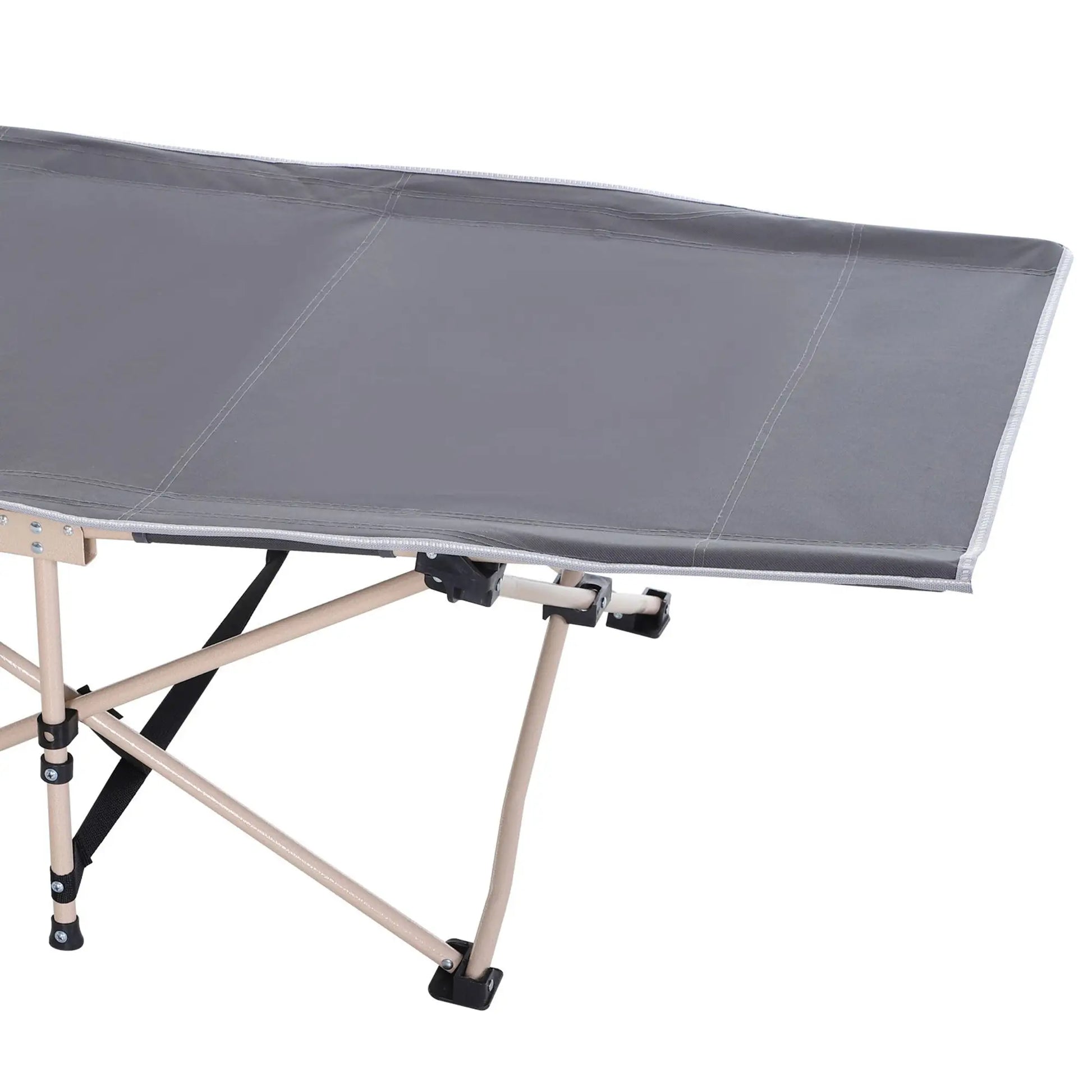 Nancy's Canazei Campingbed - Stretcher - Veldbed - Opvouwbaar - Grijs - ± 190 x 70 x 50 cm
