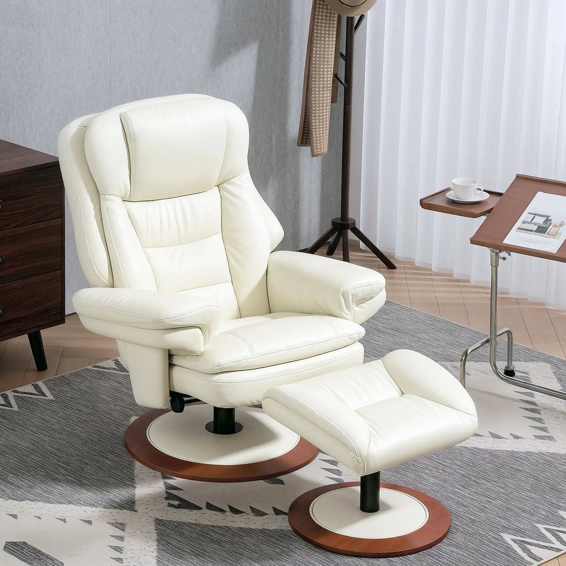 Nancy's Abiul Relaxfauteuil - Relaxstoel - Loungestoel - Ergonomisch - Wit - Kunstleer