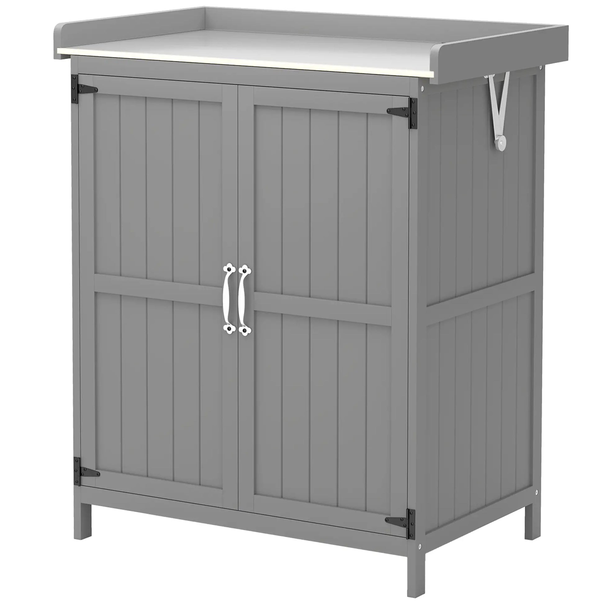 Nancy's Follina Planttafel - Tuinwerktafel - Tuinkast - Grijs - Dennenhout - ± 75 x 45 x 90 cm