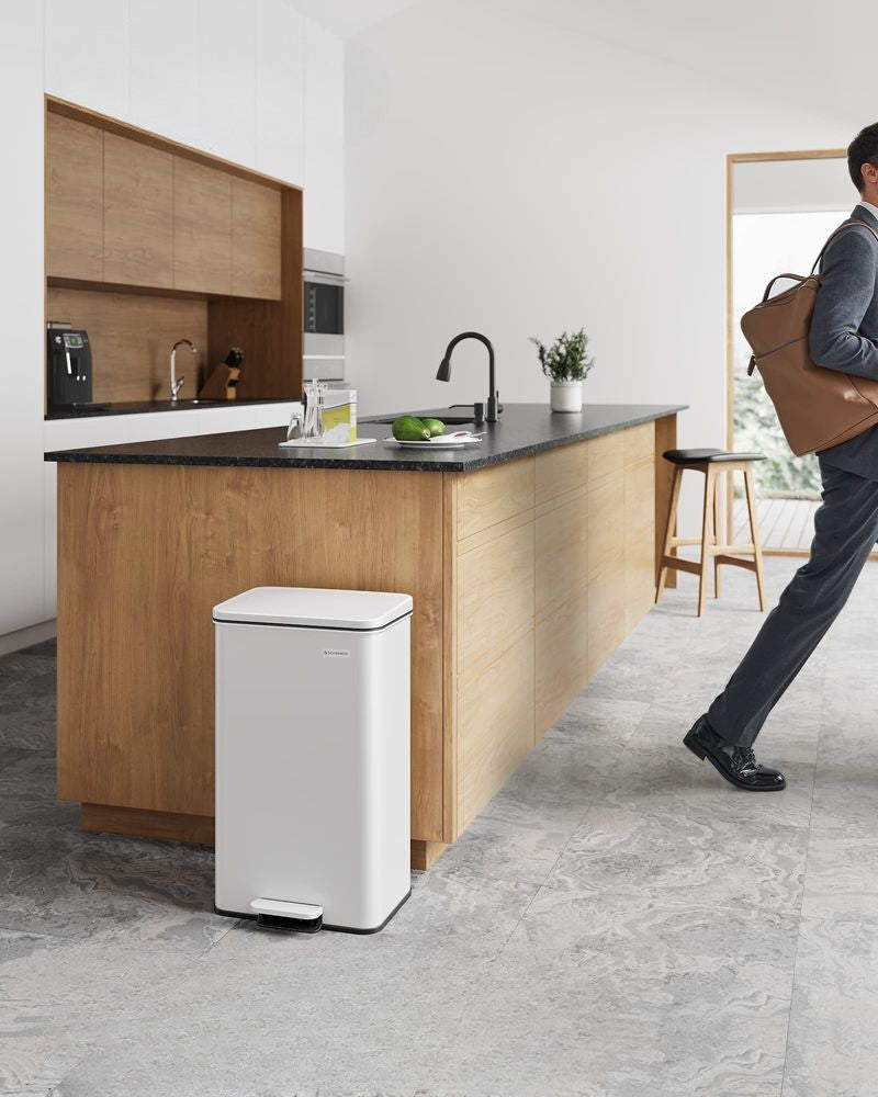 Nancy's Morbegno Pedaalemmer - Afvalbak - Prullenbak - Wit - 40 Liter