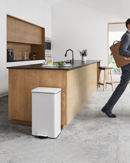 Nancy's Morbegno Pedaalemmer - Afvalbak - Prullenbak - Wit - 40 Liter