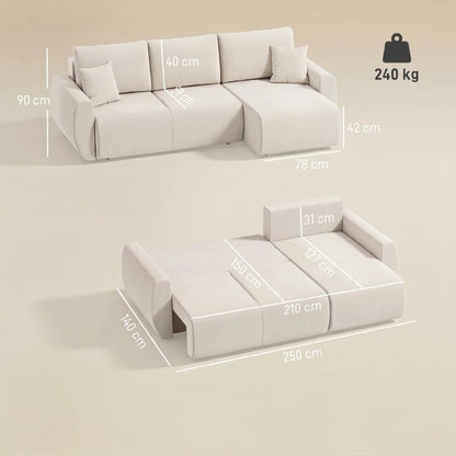 Nancy's Staletti Slaapbank - Logeerbed - Ligbank - Opbergruimte - Crèmewit - Velours