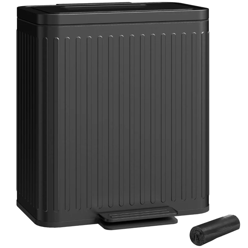 Nancy's Rosta Afvalscheidings prullenbak - Afvalbak - Pedaalemmer - Zwart - 2 x 20 L