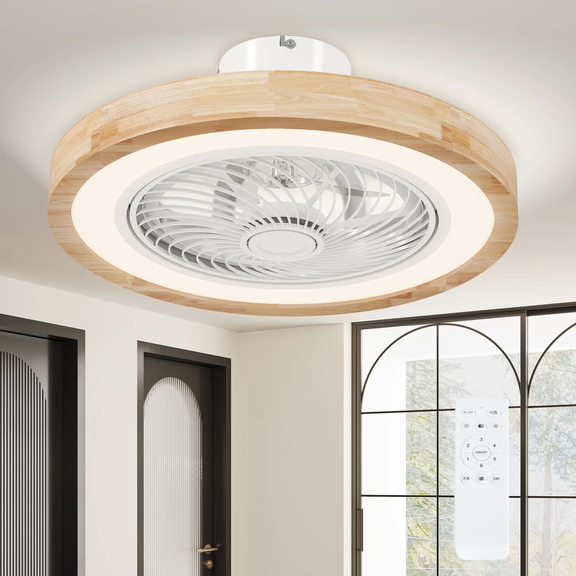 Nancy's Grado Plafondventilator - Aanpasbare Verlichting - Timer - Eikenhout