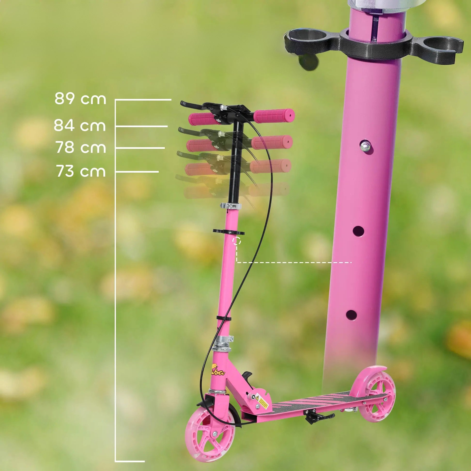 Nancy's Colorno Step - Kinderstep - Verlichte Wielen - Verstelbaar - Roze
